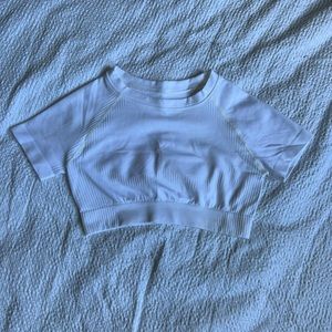 White stretchy workout top